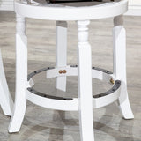 30" Bar Stool, White Finish, Charcoal Fabric Seat B04660745