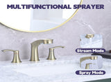 Widespread Pull Out Sprayer Bathroom Faucet, 2-handle Bathroom Sink Faucet W1224P185049