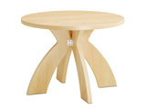 Round Side, 23.6 Inch Circular End with Curved Cross Legs, Melamine Laminated MDF Accent 28801584
