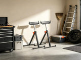 2 Pack Folding Roller Stand 27 to 43 Inch Adjustable Height Polished Steel Roller Head 05932922