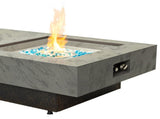 Rectangle Propane Fire Pit Table, Modern 2in1 Outdoor Firepit Table with 3Level Adjustable Height W853P553906