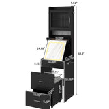 Small Vanity Desk with Mirror and LED Lights, Makeup Table with Charging Station and Storage Shelves 85611937