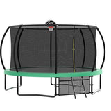 ZUN 12FT Recreational Kids Trampoline with Safety Enclosure Net & Ladder, Outdoor Recreational W1163P164306