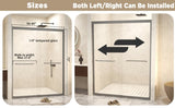 56-60" W 72" H Tempered Glass with Explosion Proof Film, Aluminum Frame Double Sliding Shower Door, W1675P288871