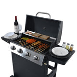 Propane Gas Grill 4 Burner Barbecue Grill, Stainless Steel 34,000 BTU Patio Garden Barbecue Grill W1650137967