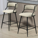 SET OF 2, 26'' Counter height bar stools PU cover kitchen island counter bar stool with black powder 15487766