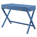 ZUN Blue Writing Desk with 2 Drawers B062P184550