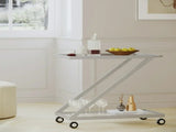 Bar Cart, Bakers Rack,Home Serving Bar Cart With Lockable Wheels, Wine Rolling Cart ,Tempered Glass 36923476