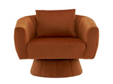360&deg Swivel Accent Chair, Modern Velvet Fabric Living Room Armchair with Fluffy Cushions, Comfy 41128047