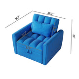 38.2-inch foldable large-size sofa bed, modern velvet single sofa, sofa bed with adjustable W2564P298436