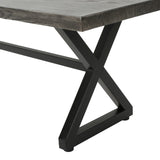 Outdoor Aluminum Dining Bench with Steel Frame, Grey / Black 61625.00BGRYMP1