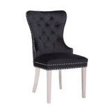 Simba Stainless Steel 2 Piece Chair Finish with Velvet Fabric in Black 808857776211