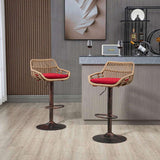 COOLMORE Modern Swivel Bar Stools Set of 2 Adjustable Counter Height Chairs with Footrest for W39594820