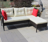 Outdoor patio Furniture sets 2 piece Conversation set wicker Ratten Sectional Sofa With Seat W20966894