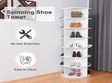 7 Tier Rotating Shoe Rack Tower, Spinning Shoe Display, 360 Shoe Rack Storage Round Carousel, W2641P242582