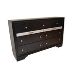 Matrix Traditional Style 7 Drawer Dresser made with Wood in Black 808857985668
