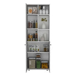 ZUN Konik 67-Inch High Storage Cabinet Kitchen Pantry With Three Doors and Three Exterior Shelves B200P173166