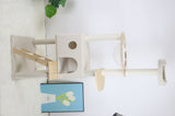 wood cat tree with large condo wood ladder and transparent spacecraft 165cm W243P326634