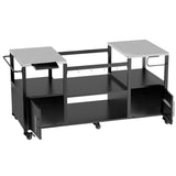 Outdoor Grill Table for Big Green Egg Style BBQ, Metal Grill Cart with Storage Box, Compatible with 42409360