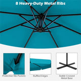 10 Feet Patio Cantilever Umbrella - Turquoise 04054483