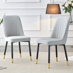 ZUN Light gray dining chairs and room chairs. PU material and metal legs, suitable for kitchen, W1151P147208