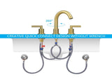 Gold Bathroom Faucet 2 Handle 8 Inch Bathroom Sink Faucets Stainless Steel 3 Hole Widespread with 04180085