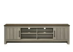 ZUN Nyla 68.5"W Gray Oak TV Stand with Shelves and Cabinet Doors B061P234543