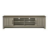 ZUN Nyla 68.5"W Gray Oak TV Stand with Shelves and Cabinet Doors B061P234543