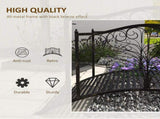 4' Backyard Metal Arch Bridge Safety Rails, Exquisite Scrollwork, Tool-Free Easy Assembly 05887584
