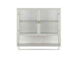 23.62"Glass Doors Modern Two-door Wall Cabinet with Featuring Two-tier Enclosed Storage, an Open W757119332