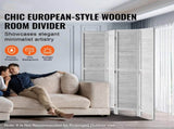 4-Panel Wooden Room Divider, Folding Panels, 66.9*63.8 Inches Partition, Portable Decorative 09500267