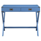 ZUN Blue Writing Desk with 2 Drawers B062P184550