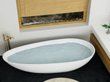 67" Freestanding Solid Surface Bathtub, Luxury Engineered Stone Resin Freestanding Soaking Bathtub W1573P175001
