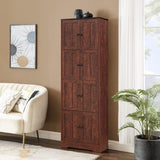 ZUN Tall Storage Cabinet with 8 Doors and 4 Shelves, Wall Storage Cabinet for Living Room, Kitchen, W1693111252