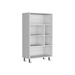 ZUN Bookcase 40.6" H, 6 shelves, 4 legs, White B097P250870