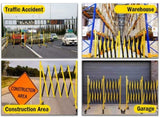 Metal Expandable Barricade, 11 Feet Retractable Fence Outdoor, Mobile Safety Barrier Gate, Easily 36255972