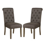 ZUN Set of 2 Fabric Upholstered Dining Chairs, Grey and Rustic Brown B016P224798