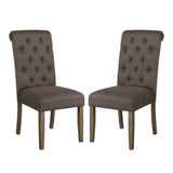 ZUN Set of 2 Fabric Upholstered Dining Chairs, Grey and Rustic Brown B016P224798