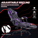 ZUN Video Game Chairs for Adults, PU Leather Gaming Chair with Footrest, 360&deg;Swivel Adjustable Lumbar 34429644