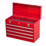 Metal Tool Box with 4 Drawers Portable Steel Tool Chest with Metal Cylinder Lock and Latch Closure, 21592747