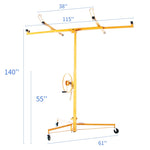 ZUN Drywall Panel Lifter Drywall Panel hoist Panel Hoist Jack Lifter 11ft yellow color 22546369