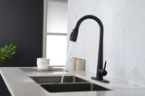 Black Kitchen Faucets with Pull Down Sprayer, Kitchen Sink Faucet with Pull Out Sprayer, Fingerprint K-4012-MB