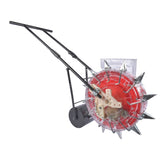 Red Manual Seeder Hand-Push Garden Seeder Roller Seeding and Fertilizer Applicator, Row Corn 75742426