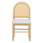 ZUN TREXM 4 Retro Upholstered Chairs with Rattan Backrests for Dining Room and Kitchen N715P170418E