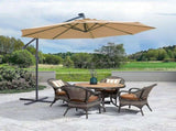 10 FT Solar LED Patio Outdoor Umbrella Hanging Cantilever Umbrella Offset Umbrella Easy Open 92791244