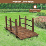 5 Feet Wooden Garden Bridge - 100% Fir Wood Construction, Easy Assembly with Hardware, Ideal for 72756106