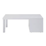 ZUN White High Gloss and Chrome Coffee Table B062P189215
