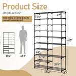 ZUN FCH double row 10 layers non-woven shoe rack iron pipe + PP pad + plastic 85.7*29.8*158cm black 17125702