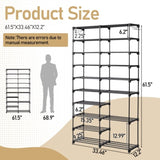 ZUN FCH double row 10 layers non-woven shoe rack iron pipe + PP pad + plastic 85.7*29.8*158cm black 17125702