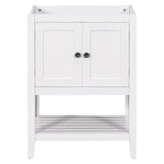 ZUN 24" Bathroom Vanity Base Only, Soild Wood Frame, Bathroom Storage Cabinet with Doors and Open Shelf, WF287735AAK